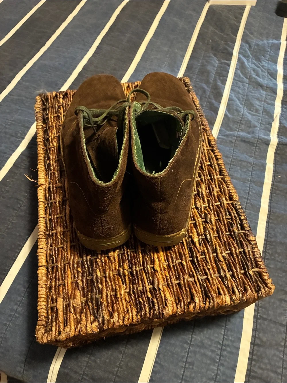 Men's Brown Suede Chukka Boots with Green Lining